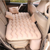 Car Inflatable Air Mattress Bed with 2 Pillows & Storage Piers, Beige | مرتبة هوائية قابلة للنفخ للسيارة مع وسادتين وقواعد تخزين، بيج