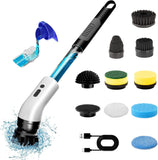 Electric Spin Scrubber 9-in-1 – Adjustable Handle, Waterproof IPX7, Type-C Charging, Multi-Function Cleaning Brush فرشاة كهربائية دوارة 9 في 1 – مقبض قابل للتعديل، مقاومة للماء IPX7، شحن Type-C، فرشاة تنظيف متعددة الاستخدام