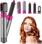 Aputue 5-in-1 Hair Dryer & Styler – Straightener, Comb, Curling Brush, 5 Barrels, Smoothing & Massage جهاز تصفيف الشعر 5 في 1 من Aputue – مجفف، مكواة، فرشاة تمليس وتجعيد، 5 رؤوس، تنعيم وتدليك فروة الرأس
