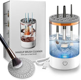 3-in-1 Electric Makeup Brush Cleaner, Automatic Cosmetic Brush Cleaner with Mat | منظف فرش المكياج الكهربائي 3 في 1، منظف فرش التجميل التلقائي مع حصيرة