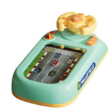 Car Racing Game Console with Steering Wheel, Driving Simulation Toy with Music | جهاز لعبة سباق السيارات مع عجلة قيادة، لعبة محاكاة قيادة بالموسيقى