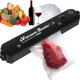 Vacuum Sealer – Automatic One-Touch Food Saver with 10 Bags, Dry & Wet Modes, Compact Slim Design, Sous Vide جهاز تفريغ الهواء – جهاز حفظ الطعام تلقائي بزر واحد مع 10 أكياس، أوضاع جافة ورطبة، تصميم نحيف مضغوط، للطهي بتقنية Sous Vide