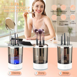3-in-1 Electric Makeup Brush Cleaner, Automatic Cosmetic Brush Cleaner with Mat | منظف فرش المكياج الكهربائي 3 في 1، منظف فرش التجميل التلقائي مع حصيرة
