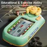 Car Racing Game Console with Steering Wheel, Driving Simulation Toy with Music | جهاز لعبة سباق السيارات مع عجلة قيادة، لعبة محاكاة قيادة بالموسيقى