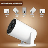 HY300 Mini Projector – Full HD 1080p, 4K, Auto Keystone, Android 11, WiFi & Bluetooth, 5W Speaker جهاز عرض HY300 صغير – Full HD 1080p، 4K، ضبط تلقائي، أندرويد 11، واي فاي وبلوتوث، مكبر صوت 5 وات