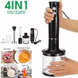 4 in 1 Multifunctional Handheld Blender, 110V/220V Electric Immersion Blender & Baby Food Maker | خلاط يدوي متعدد الوظائف 4 في 1، خلاط غمر كهربائي 110/220 فولت وصانع طعام للأطفال