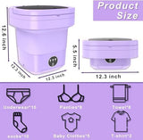 11L Folding Portable Mini Washing Machine with Drain Basket | غسالة صغيرة قابلة للطي 11 لتر مع سلة تصريف