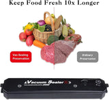Vacuum Sealer – Automatic One-Touch Food Saver with 10 Bags, Dry & Wet Modes, Compact Slim Design, Sous Vide جهاز تفريغ الهواء – جهاز حفظ الطعام تلقائي بزر واحد مع 10 أكياس، أوضاع جافة ورطبة، تصميم نحيف مضغوط، للطهي بتقنية Sous Vide