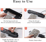 Vacuum Sealer – Automatic One-Touch Food Saver with 10 Bags, Dry & Wet Modes, Compact Slim Design, Sous Vide جهاز تفريغ الهواء – جهاز حفظ الطعام تلقائي بزر واحد مع 10 أكياس، أوضاع جافة ورطبة، تصميم نحيف مضغوط، للطهي بتقنية Sous Vide
