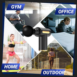 Cordless Massage Gun – 6 Speeds Deep Tissue, USB-C Fast Charge, LED Display, Home & Workout, Gift (Black) جهاز تدليك لاسلكي – 6 سرعات للتدليك العميق، شحن USB-C سريع، شاشة LED، للاستخدام المنزلي والتمارين، هدية (أسود)