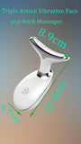 Triple Action Face & Neck Massager – Wrinkle Removal & Skin Tightening, Portable Skincare Device for Firm, Smooth Results (White) جهاز تدليك ثلاثي للوجه والرقبة – إزالة التجاعيد وشد البشرة، جهاز محمول للعناية بالبشرة لنتائج ناعمة ومشدودة (أبيض)