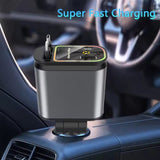 4-in-1 Car Charger with Retractable Cable, Atmosphere Lamp & Star Light, 120W USB Type-C Car Phone Charger Adapter, Dual Ports 12-24V شاحن سيارة 4 في 1 بكابل قابل للسحب، مصباح جوي وضوء النجوم، شاحن سيارة USB Type-C بقوة 120 واط، منافذ مزدوجة 12-24 فولت