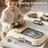 Car Racing Game Console with Steering Wheel, Driving Simulation Toy with Music | جهاز لعبة سباق السيارات مع عجلة قيادة، لعبة محاكاة قيادة بالموسيقى