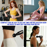 Cordless Massage Gun – 6 Speeds Deep Tissue, USB-C Fast Charge, LED Display, Home & Workout, Gift (Black) جهاز تدليك لاسلكي – 6 سرعات للتدليك العميق، شحن USB-C سريع، شاشة LED، للاستخدام المنزلي والتمارين، هدية (أسود)