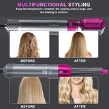 Aputue 5-in-1 Hair Dryer & Styler – Straightener, Comb, Curling Brush, 5 Barrels, Smoothing & Massage جهاز تصفيف الشعر 5 في 1 من Aputue – مجفف، مكواة، فرشاة تمليس وتجعيد، 5 رؤوس، تنعيم وتدليك فروة الرأس