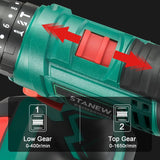 Cordless Drill Set – Hammer Drill Driver with 2×20V 2.0Ah Lithium Batteries & Charger, 18+3 Torque, 24 Accessories, Plastic Carry Case مجموعة مثقاب لاسلكي – مثقاب ومفك مع بطاريتين 20 فولت 2.0Ah وشاحن، 18+3 عزم، 24 ملحقًا، حقيبة بلاستيكية