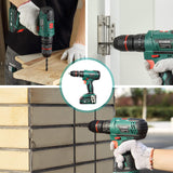 Cordless Drill Set – Hammer Drill Driver with 2×20V 2.0Ah Lithium Batteries & Charger, 18+3 Torque, 24 Accessories, Plastic Carry Case مجموعة مثقاب لاسلكي – مثقاب ومفك مع بطاريتين 20 فولت 2.0Ah وشاحن، 18+3 عزم، 24 ملحقًا، حقيبة بلاستيكية