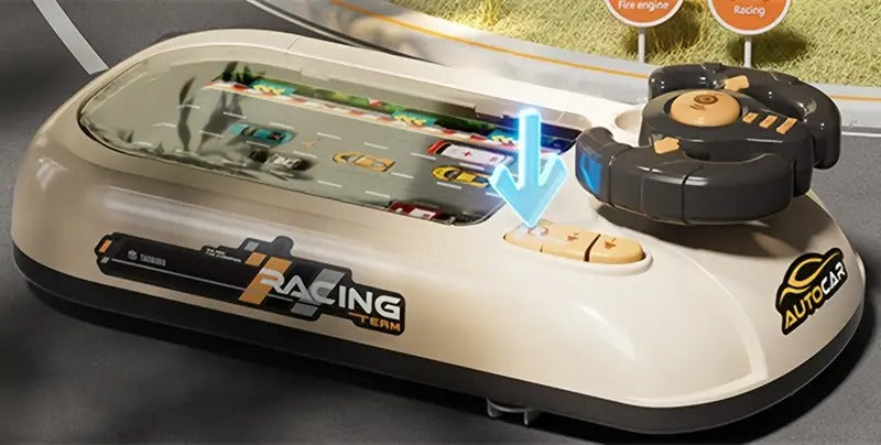 Car Racing Game Console with Steering Wheel, Driving Simulation Toy with Music | جهاز لعبة سباق السيارات مع عجلة قيادة، لعبة محاكاة قيادة بالموسيقى
