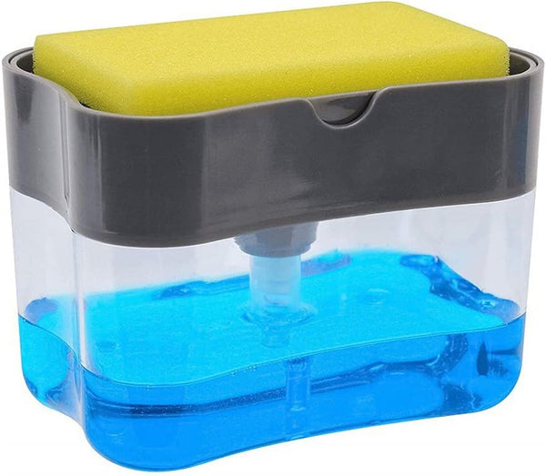 Kitchen Soap Dispenser with Sponge Holder, Soap Pump for Dishwashing Sink | موزع صابون للمطبخ مع حامل إسفنجة، مضخة صابون لحوض الجلي