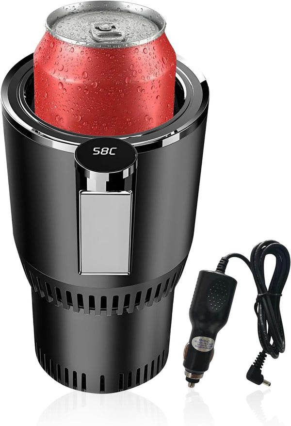 2-in-1 Smart Car Cup Cooler & Heater with LED Display, Touch Control | كوب ذكي 2 في 1 للسيارة للتبريد والتسخين مع شاشة LED وتحكم باللمس