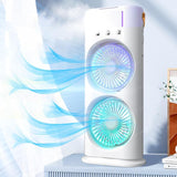 Portable Double-Ended Spray Fan – USB Rechargeable Mini Cooling Desk Fan with Water Mist, 15-Year Warranty, for Office & Home, Gift Idea مروحة محمولة مزدوجة الرش – قابلة للشحن USB، مروحة تبريد صغيرة مع رذاذ ماء، ضمان 15 سنة، للمكتب والمنزل، مثالية كهدية