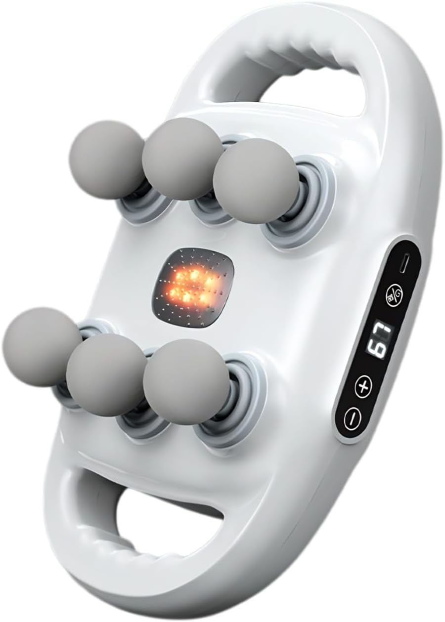 Cuifati 6-Head Massage Gun – Deep Tissue, 9 Levels & 9 Modes, Electric Massager for Back, Neck & Legs (White) مسدس تدليك Cuifati بـ6 رؤوس – تدليك عميق للعضلات، 9 مستويات و9 أوضاع، للجسم والرقبة والساقين (أبيض)