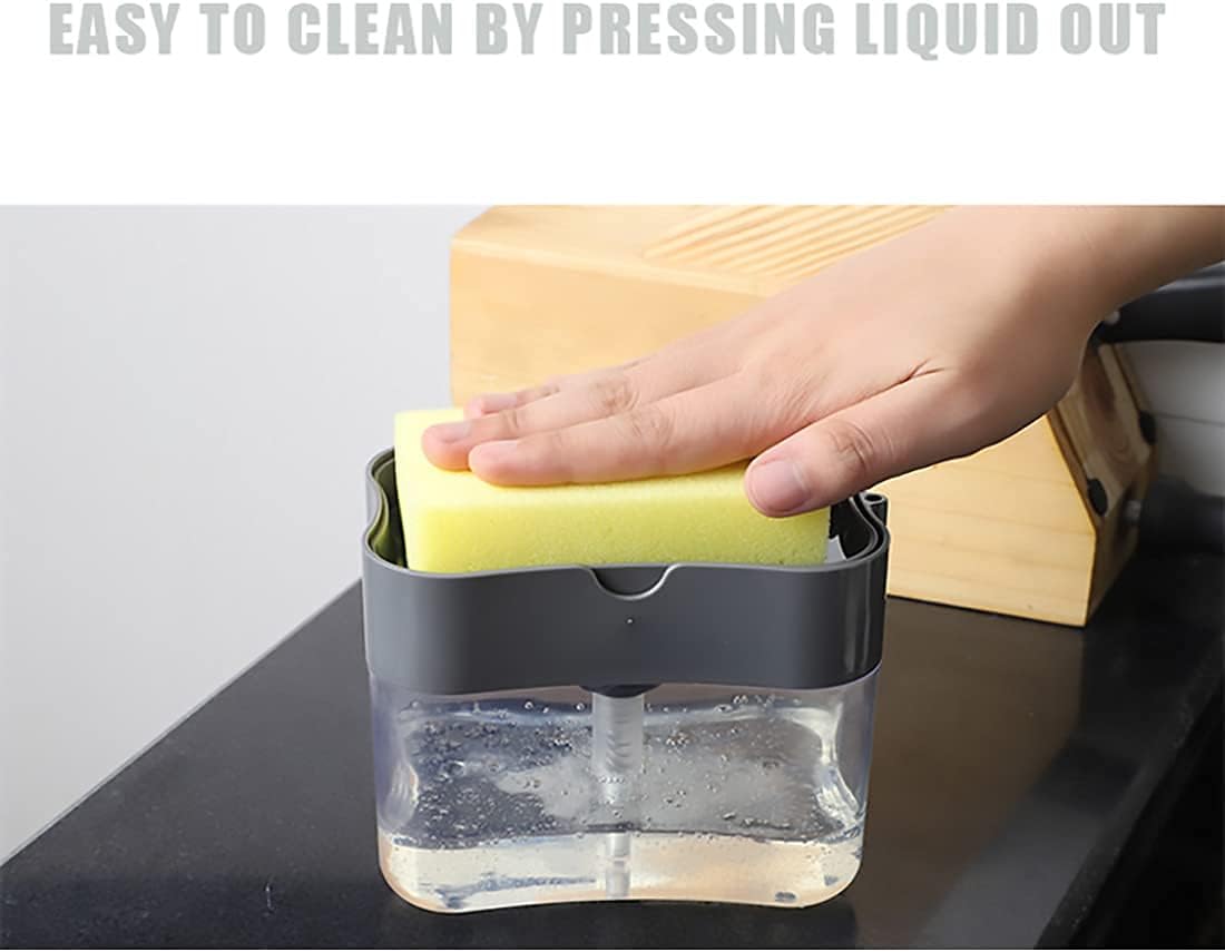 Kitchen Soap Dispenser with Sponge Holder, Soap Pump for Dishwashing Sink | موزع صابون للمطبخ مع حامل إسفنجة، مضخة صابون لحوض الجلي