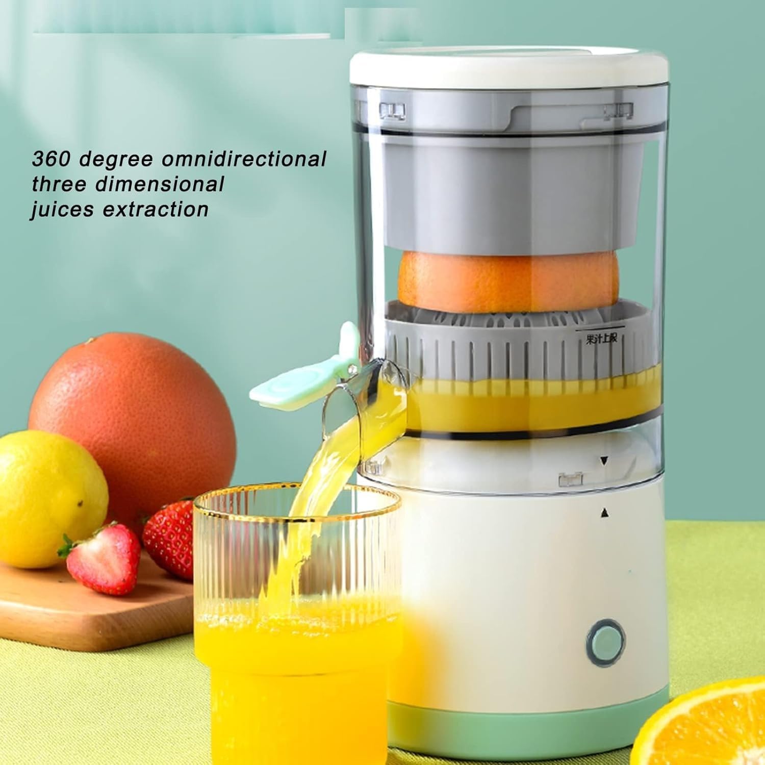 Electric Citrus Juicer 45W – Portable USB Rechargeable Cordless Juice Extractor for Orange, Lemon, Pomegranate عصارة فواكه كهربائية 45 واط – محمولة وقابلة للشحن USB، بدون أسلاك للبرتقال، الليمون، الرمان