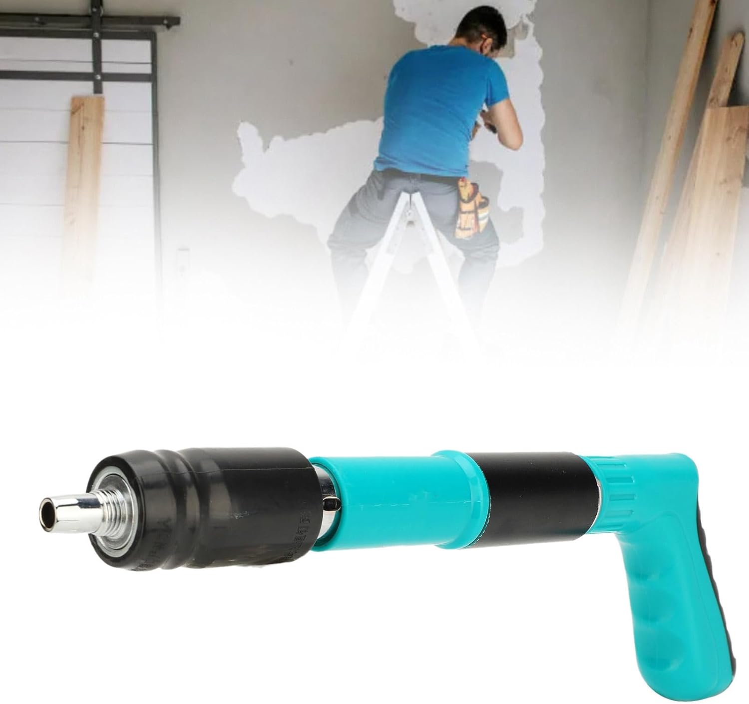 Concrete Nail Gun Kit – Mini Portable 5-Speed Nail Machine with 100 Nails, Wall Fastening & Anchor Wire Slotting Tool مجموعة مسدس مسامير خرسانة – جهاز مسامير محمول صغير بخمس سرعات مع 100 مسمار، أداة تثبيت للجدران وجهاز تثقيب أسلاك المراسي