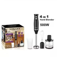 4 in 1 Multifunctional Handheld Blender, 110V/220V Electric Immersion Blender & Baby Food Maker | خلاط يدوي متعدد الوظائف 4 في 1، خلاط غمر كهربائي 110/220 فولت وصانع طعام للأطفال