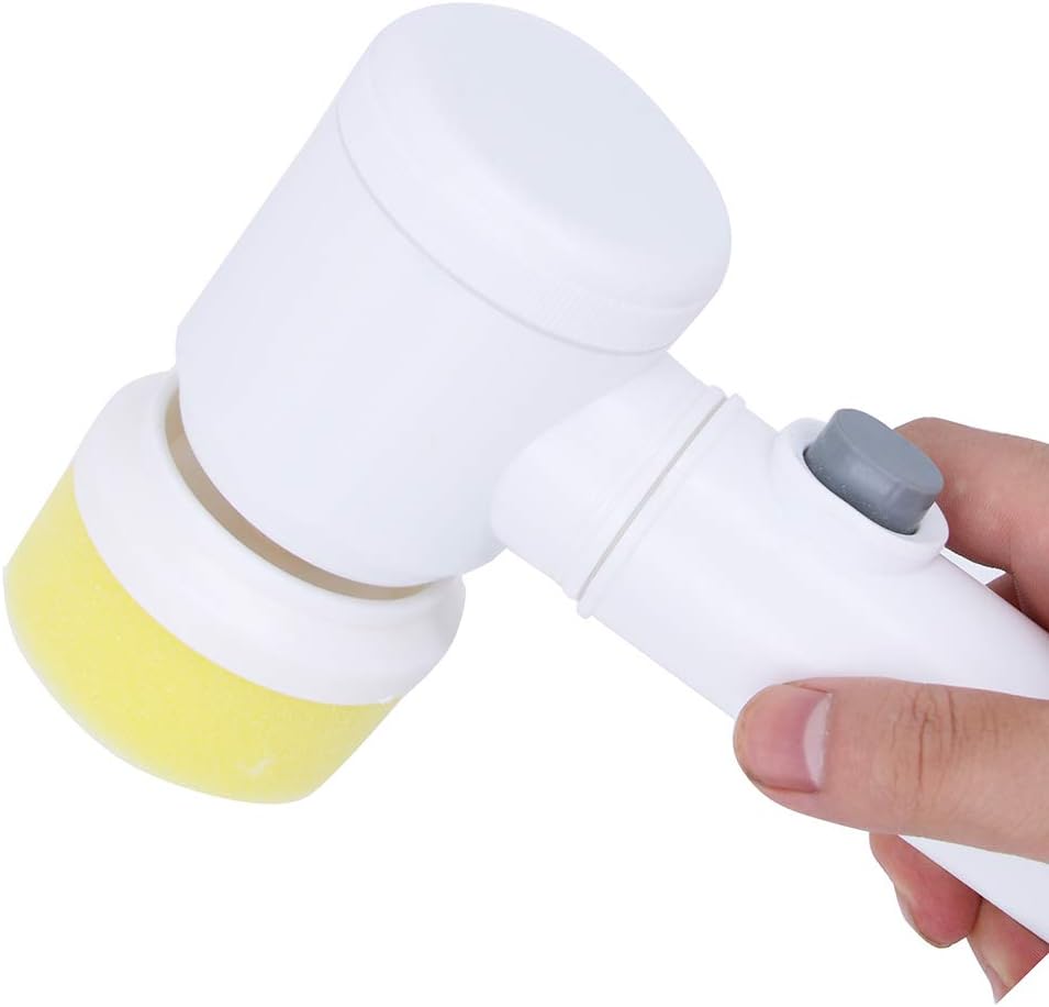 5-in-1 Electric Cleaning Brush, Battery Powered Scrubber for Kitchen, Bathroom & Home | فرشاة تنظيف كهربائية 5 في 1، جهاز كشط يعمل بالبطارية للمطبخ والحمام والمنزل