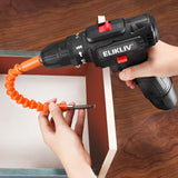 12V Cordless Drill – 10mm Keyless Chuck, 2-Speed Electric Screwdriver with LED Light & 2×1.5Ah Batteries, for Wood, Concrete & Brick مثقاب لاسلكي 12 فولت – ظرف 10مم بدون مفتاح، مفك كهربائي بسرعتين مع ضوء LED وبطاريتين 1.5Ah، للخشب والخرسانة والطوب