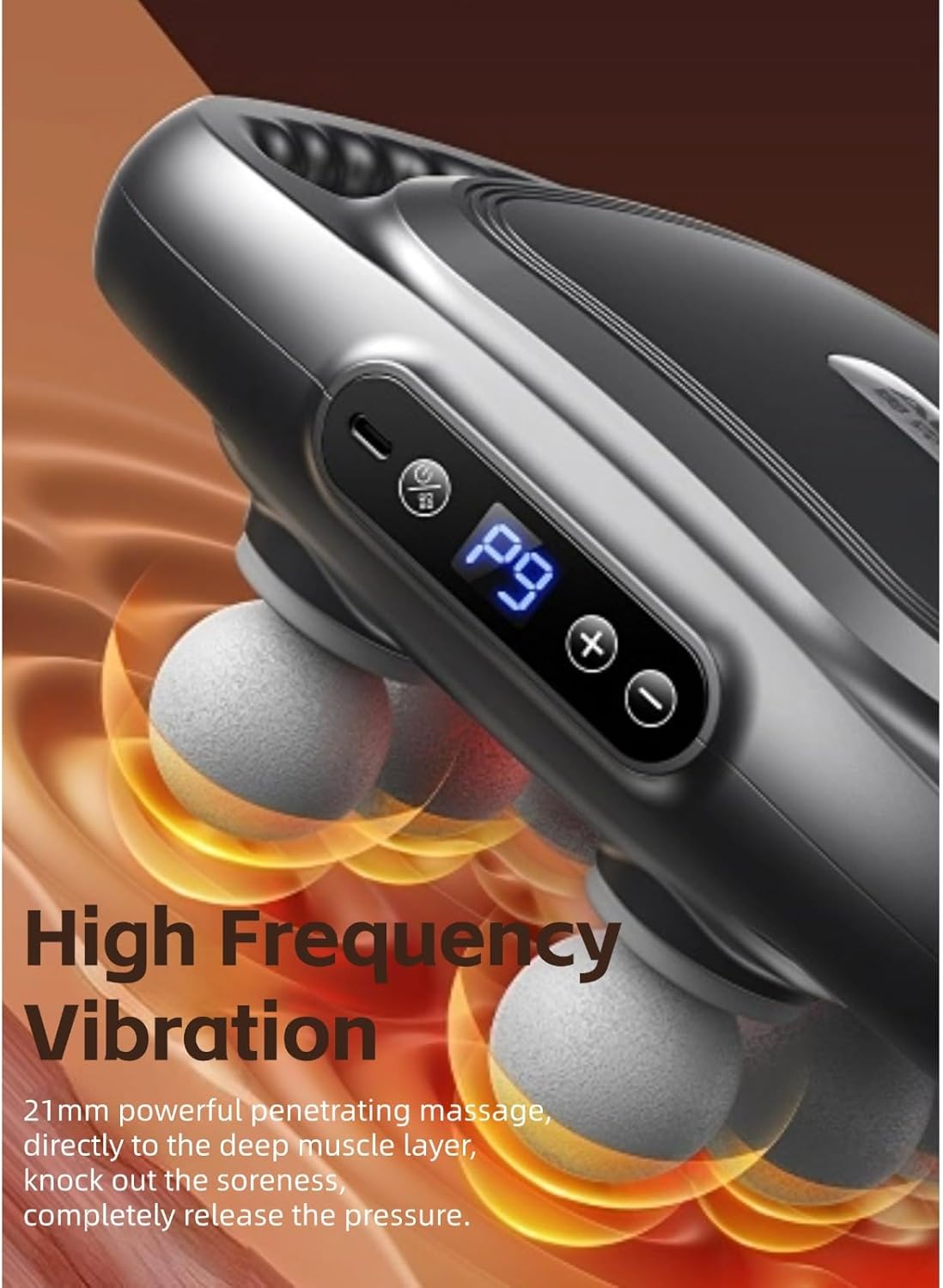 Cuifati 6-Head Massage Gun – Deep Tissue, 9 Levels & 9 Modes, Electric Massager for Back, Neck & Legs (White) مسدس تدليك Cuifati بـ6 رؤوس – تدليك عميق للعضلات، 9 مستويات و9 أوضاع، للجسم والرقبة والساقين (أبيض)