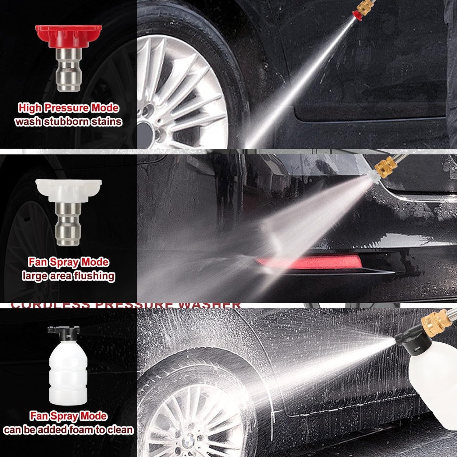 48V Portable Pressure Washer – Cordless Handheld Washer with Rechargeable 12000mAh Battery, Double Battery, Car & Floor Cleaning غسالة ضغط محمولة 48 فولت – جهاز يدوي لاسلكي مع بطارية قابلة للشحن 12000mAh، بطاريتان، لتنظيف السيارات والأرضيات