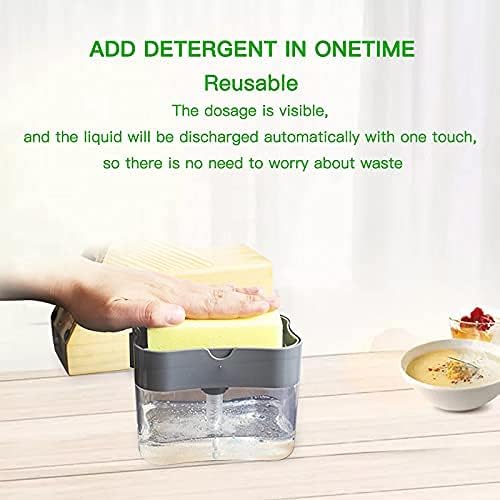 Kitchen Soap Dispenser with Sponge Holder, Soap Pump for Dishwashing Sink | موزع صابون للمطبخ مع حامل إسفنجة، مضخة صابون لحوض الجلي