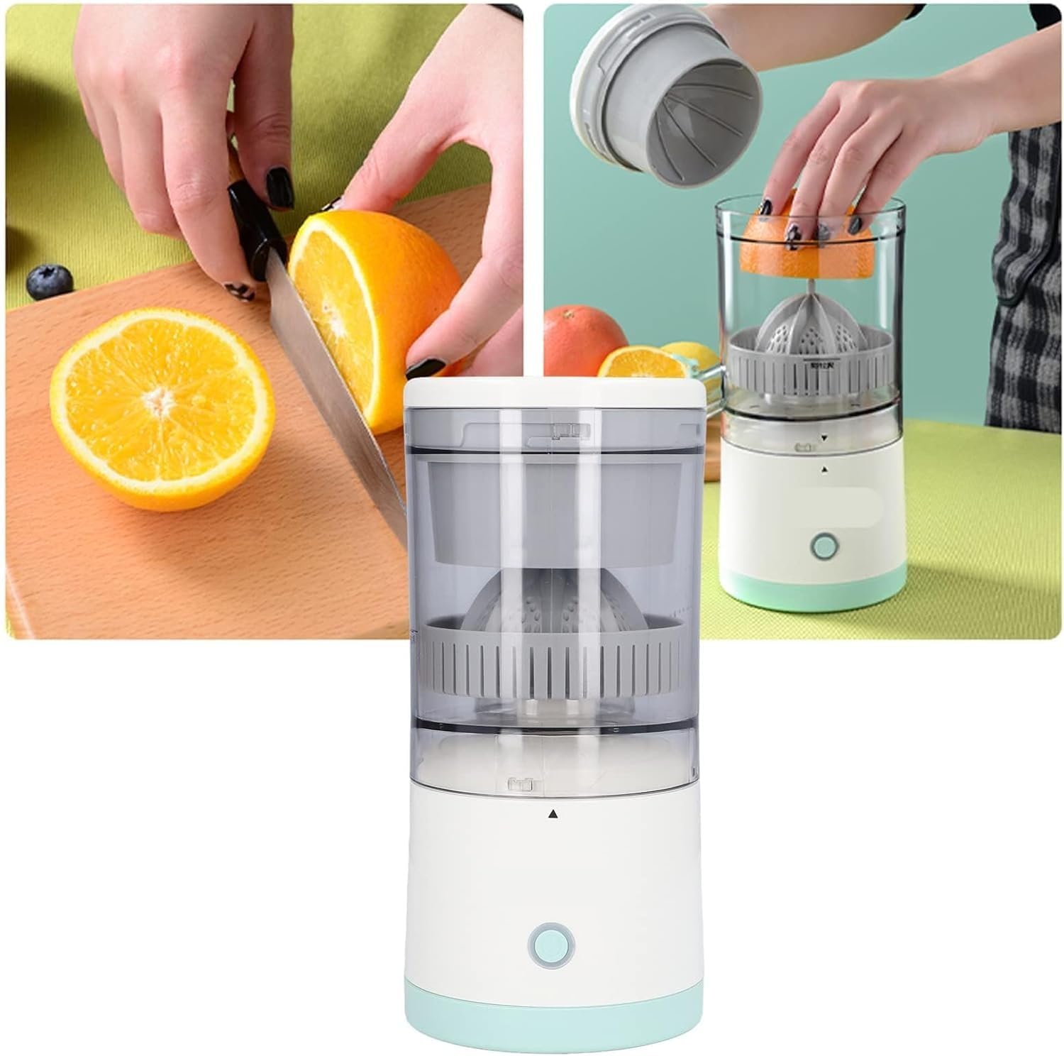Electric Citrus Juicer 45W – Portable USB Rechargeable Cordless Juice Extractor for Orange, Lemon, Pomegranate عصارة فواكه كهربائية 45 واط – محمولة وقابلة للشحن USB، بدون أسلاك للبرتقال، الليمون، الرمان