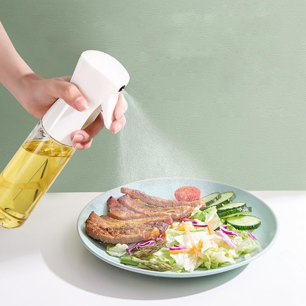 300ml Oil Sprayer Bottle for Cooking, Refillable Olive Oil Mister | بخاخ زيت 300 مل للمطبخ، عبوة زيت قابلة لإعادة التعبئة