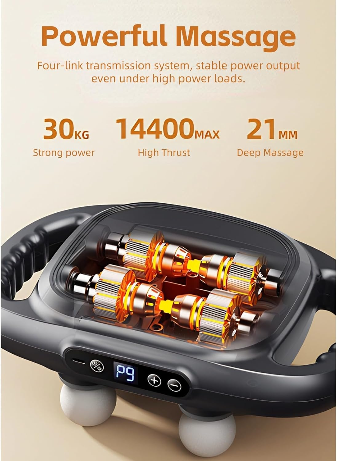 Cuifati 6-Head Massage Gun – Deep Tissue, 9 Levels & 9 Modes, Electric Massager for Back, Neck & Legs (White) مسدس تدليك Cuifati بـ6 رؤوس – تدليك عميق للعضلات، 9 مستويات و9 أوضاع، للجسم والرقبة والساقين (أبيض)