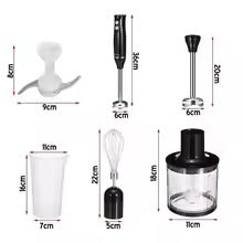 4 in 1 Multifunctional Handheld Blender, 110V/220V Electric Immersion Blender & Baby Food Maker | خلاط يدوي متعدد الوظائف 4 في 1، خلاط غمر كهربائي 110/220 فولت وصانع طعام للأطفال