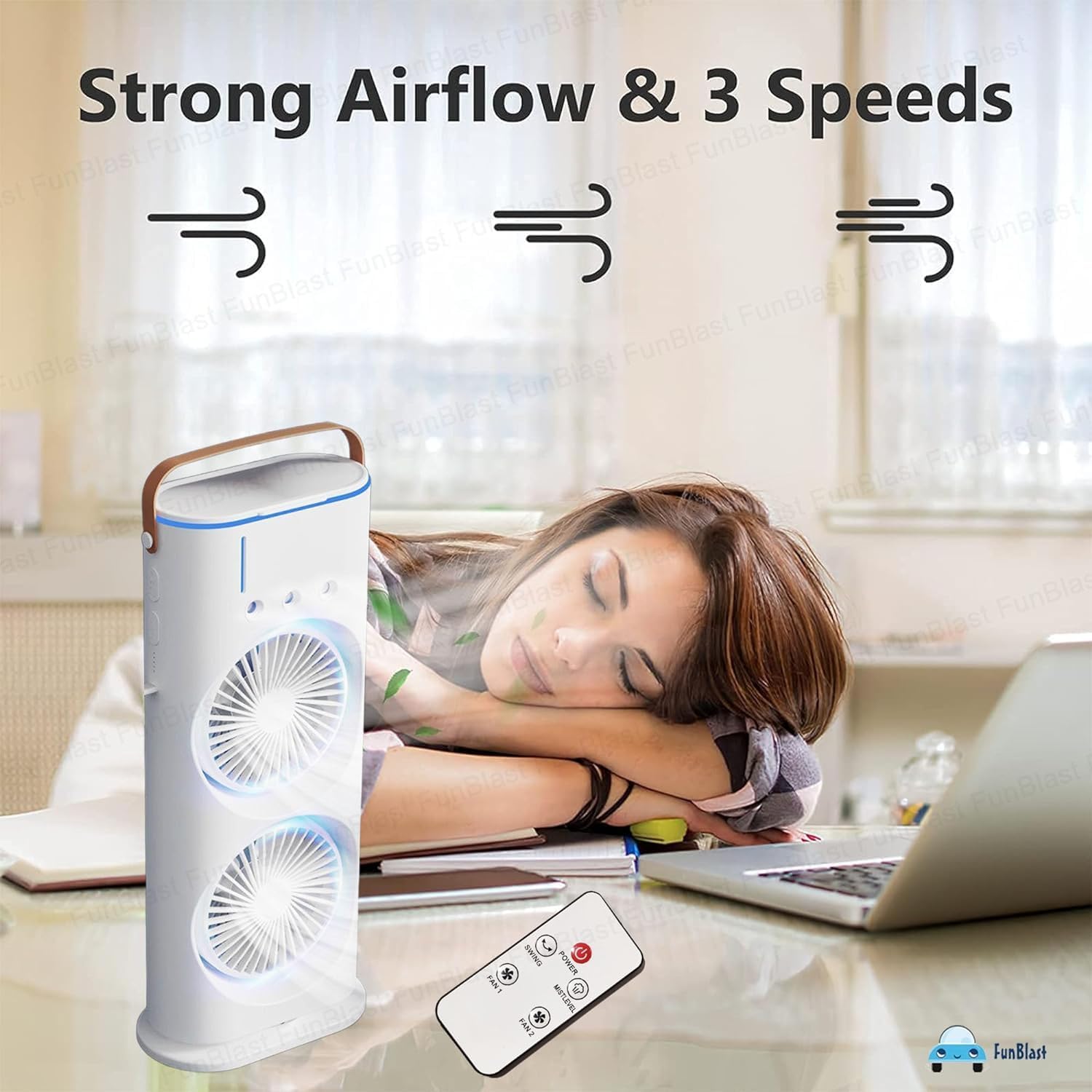 Portable Double-Ended Spray Fan – USB Rechargeable Mini Cooling Desk Fan with Water Mist, 15-Year Warranty, for Office & Home, Gift Idea مروحة محمولة مزدوجة الرش – قابلة للشحن USB، مروحة تبريد صغيرة مع رذاذ ماء، ضمان 15 سنة، للمكتب والمنزل، مثالية كهدية