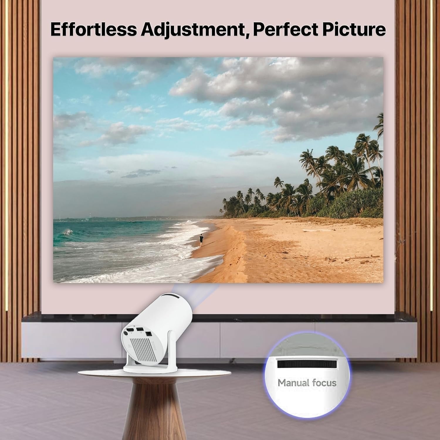 HY300 Mini Projector – Full HD 1080p, 4K, Auto Keystone, Android 11, WiFi & Bluetooth, 5W Speaker جهاز عرض HY300 صغير – Full HD 1080p، 4K، ضبط تلقائي، أندرويد 11، واي فاي وبلوتوث، مكبر صوت 5 وات