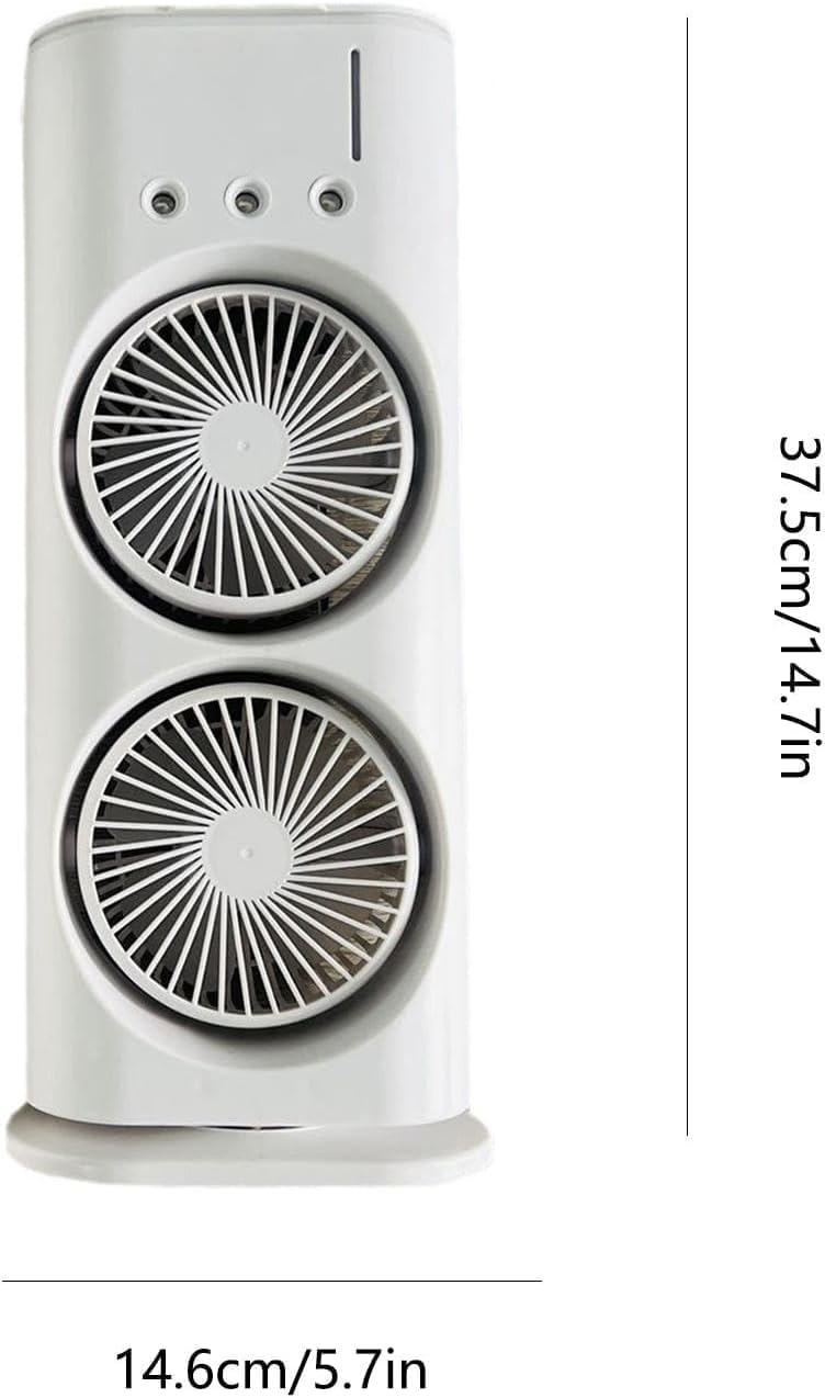 Portable Double-Ended Spray Fan – USB Rechargeable Mini Cooling Desk Fan with Water Mist, 15-Year Warranty, for Office & Home, Gift Idea مروحة محمولة مزدوجة الرش – قابلة للشحن USB، مروحة تبريد صغيرة مع رذاذ ماء، ضمان 15 سنة، للمكتب والمنزل، مثالية كهدية