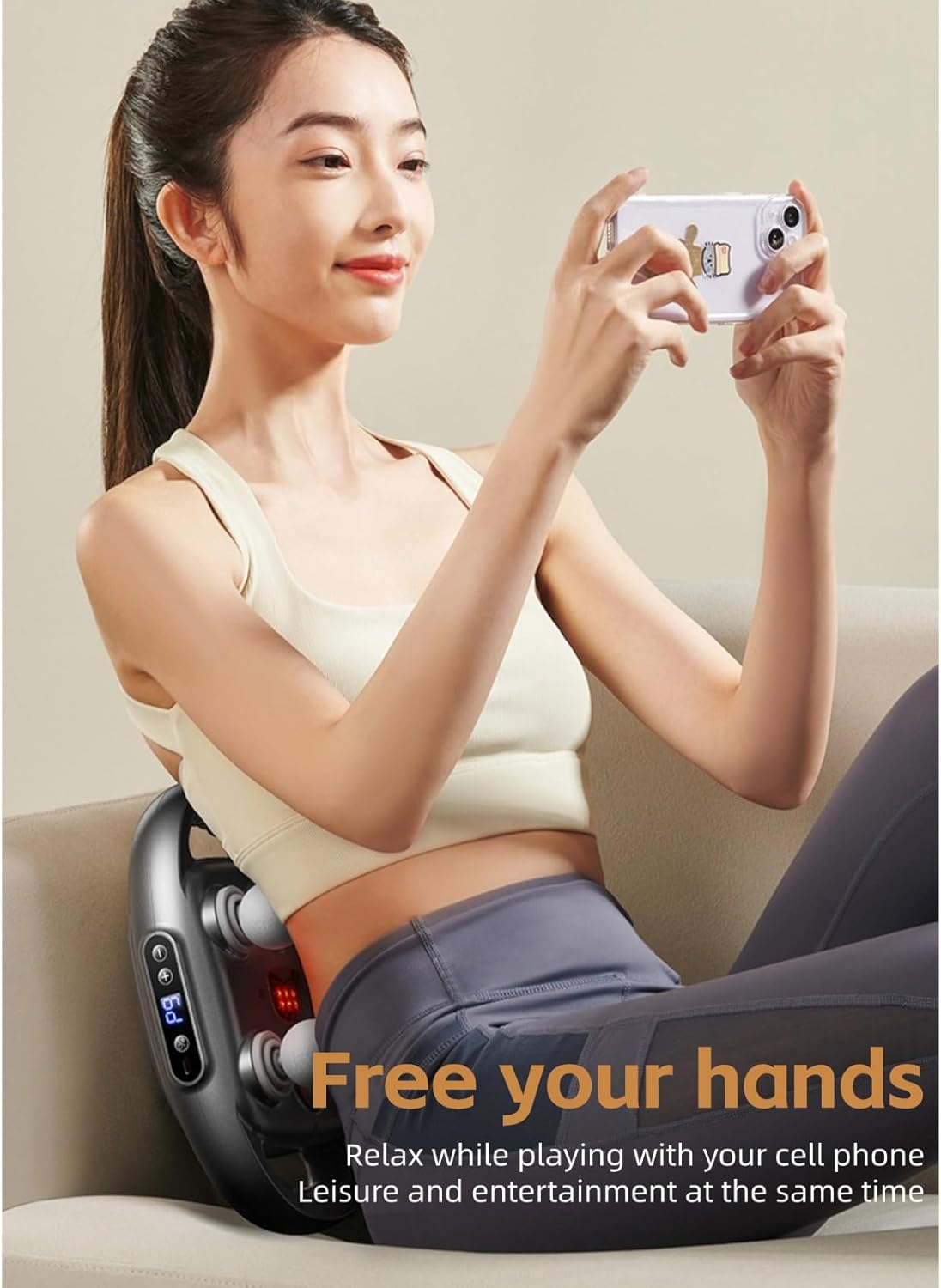Cuifati 6-Head Massage Gun – Deep Tissue, 9 Levels & 9 Modes, Electric Massager for Back, Neck & Legs (White) مسدس تدليك Cuifati بـ6 رؤوس – تدليك عميق للعضلات، 9 مستويات و9 أوضاع، للجسم والرقبة والساقين (أبيض)