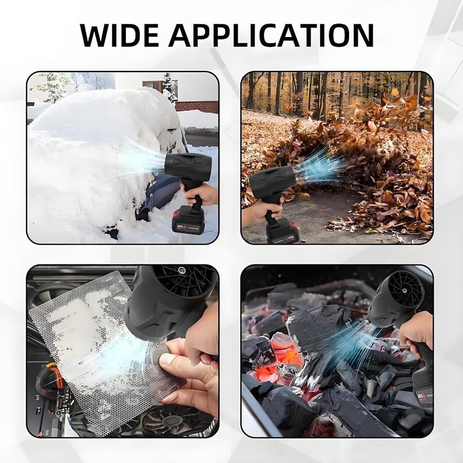 Cordless Leaf Blower with 2 Batteries, Handheld Turbo Jet Dust Cleaner | منفاخ أوراق لاسلكي مع بطاريتين، منفاخ غبار محمول قوي
