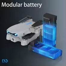E99 Drone with Camera, Folding Remote Control, WiFi FPV & App Control, Storage Bag, 2 Batteries | طائرة بدون طيار E99 بكاميرا، تحكم عن بعد قابلة للطي، واي فاي FPV والتحكم عبر التطبيق، حقيبة تخزين، بطاريتان