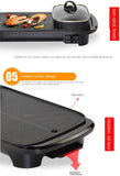 Electric BBQ Grill & Hot Pot 2-in-1 – Smokeless Non-Stick Indoor Roasting Pan, Multi-Functional Shabu Hot Pot, Family Party Use (UK Plug) شواية كهربائية مع قدر ساخن 2 في 1 – بدون دخان، غير لاصقة، للشواء الداخلي والشابو، مثالية للحفلات العائلية (UK Plug)