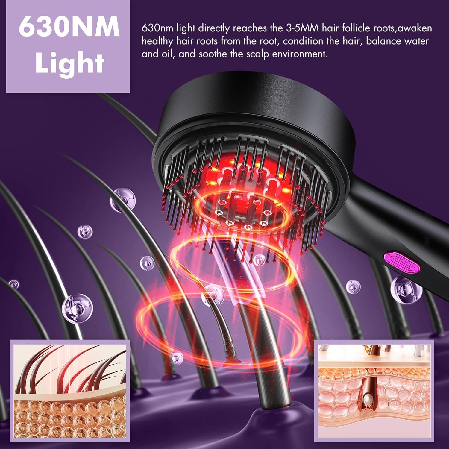 Scalp Massager Brush – Cordless Shiatsu Electric Head Massager with Oil Applicator, Portable & Waterproof for Hair Growth & Relaxation فرشاة تدليك فروة الرأس – جهاز لاسلكي شياتسو مع موزع الزيت، محمول ومقاوم للماء لتعزيز نمو الشعر واسترخاء الرأس