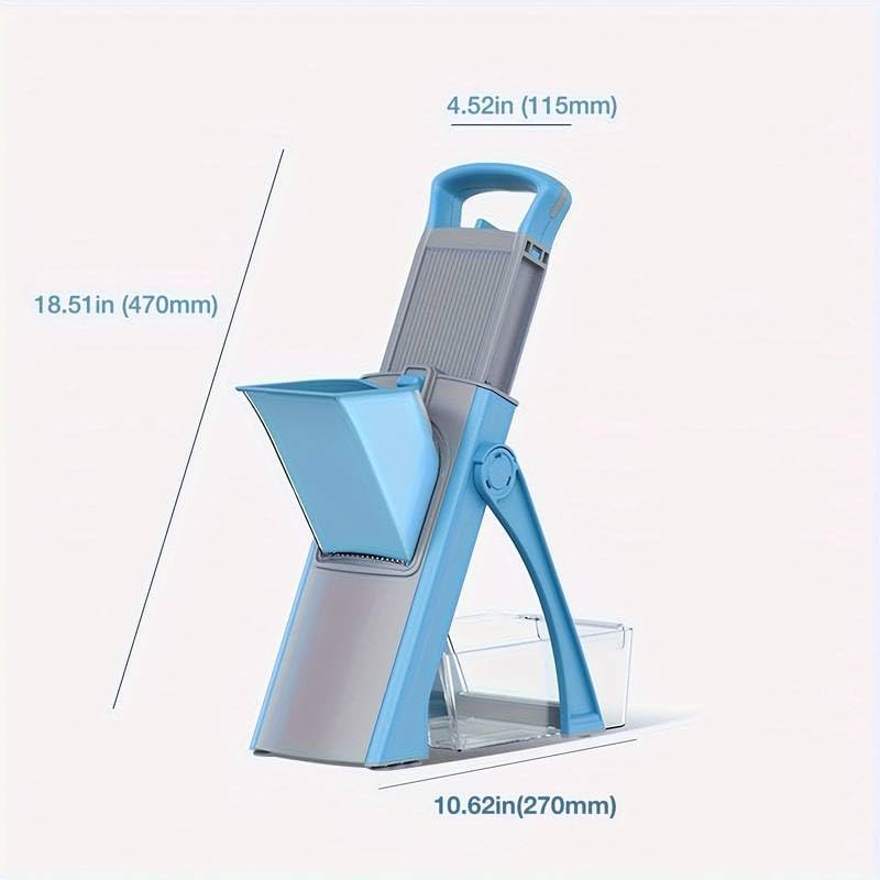 Multifunctional Vegetable Chopper & Slicer with Container, Adjustable Mandoline | قطاعة وخلاط خضروات متعددة الوظائف مع وعاء، ماندولين قابلة للتعديل
