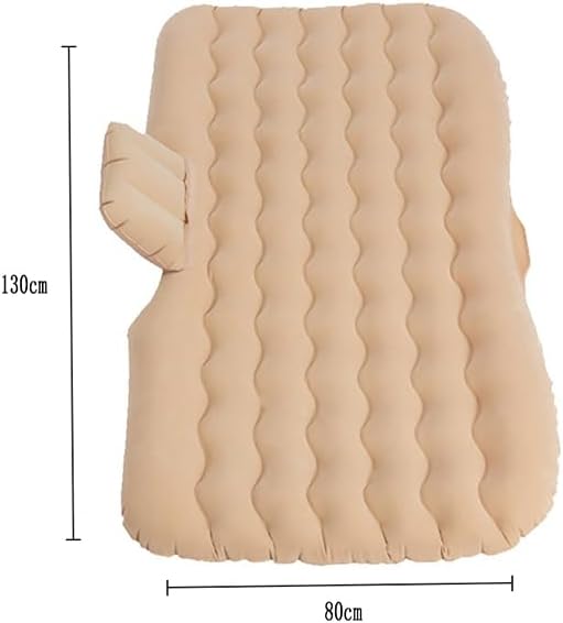 Car Inflatable Air Mattress Bed with 2 Pillows & Storage Piers, Beige | مرتبة هوائية قابلة للنفخ للسيارة مع وسادتين وقواعد تخزين، بيج