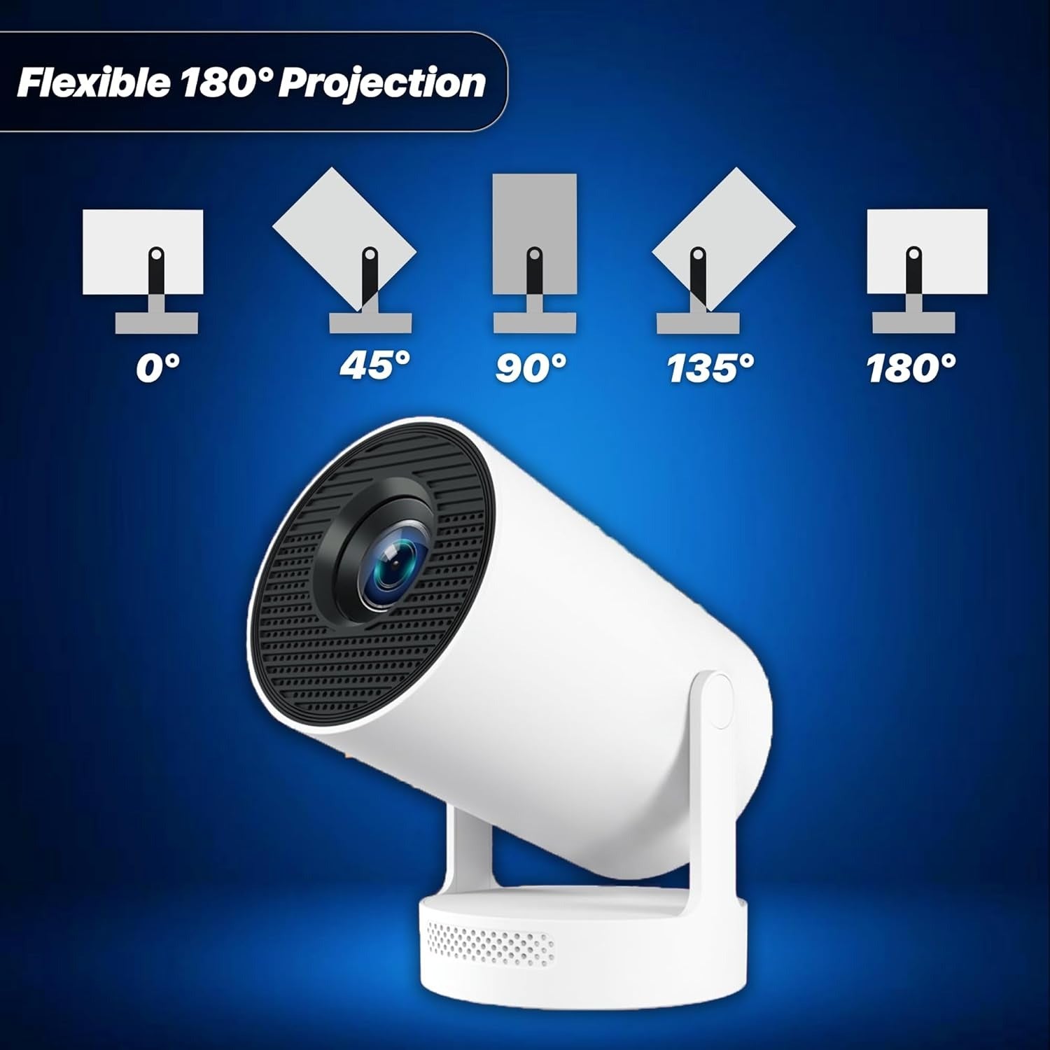 HY300 Mini Projector – Full HD 1080p, 4K, Auto Keystone, Android 11, WiFi & Bluetooth, 5W Speaker جهاز عرض HY300 صغير – Full HD 1080p، 4K، ضبط تلقائي، أندرويد 11، واي فاي وبلوتوث، مكبر صوت 5 وات